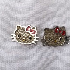 Hello Kitty Sterling Silver Earrings and Keychain